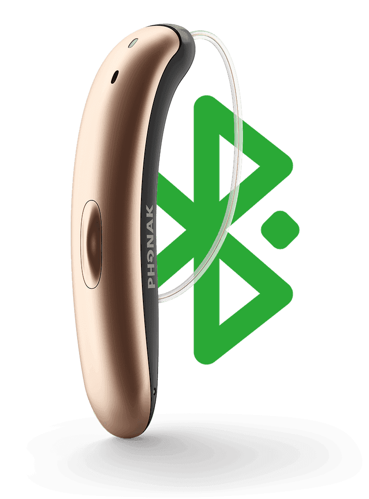 Phonak Slim com o símbolo do Bluetooth ao lado